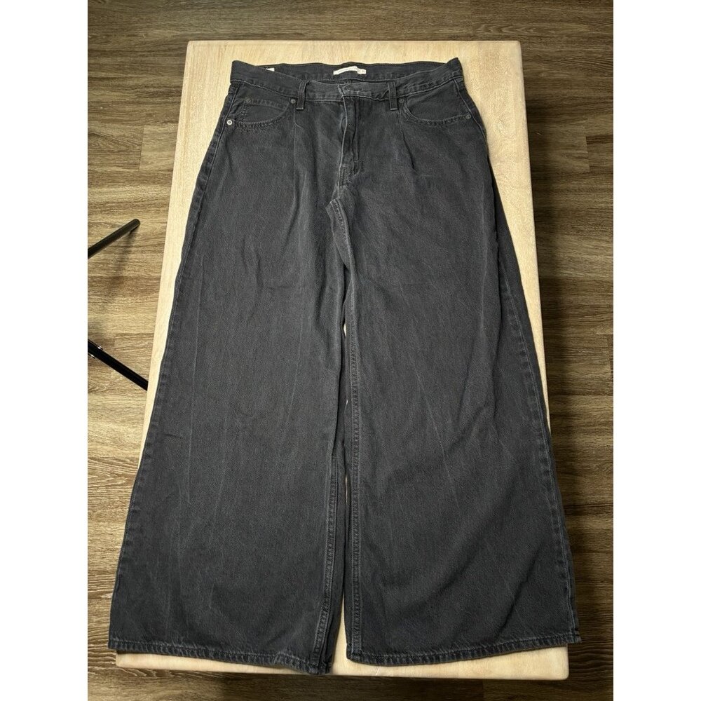 Levi's Baggy Dad Wide Leg Jeans in Black Size 31 X 30 Mid Rise - Picture 3 of 7